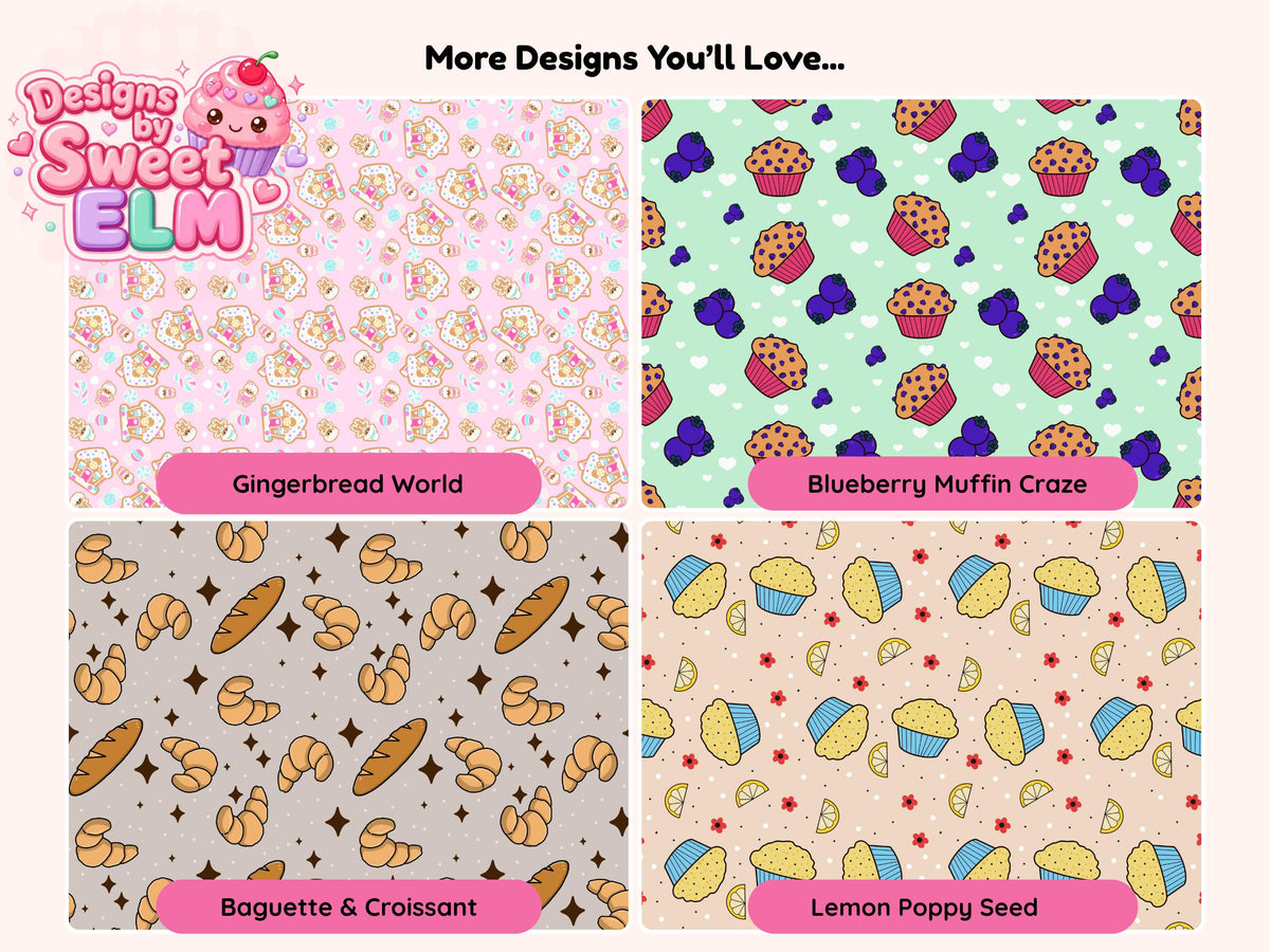 Bakery Bees Seamless Pattern | Kawaii Baking Design