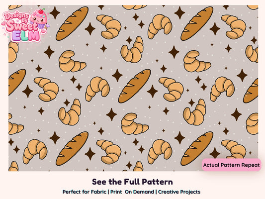 Croissant & Baguette Seamless Pattern