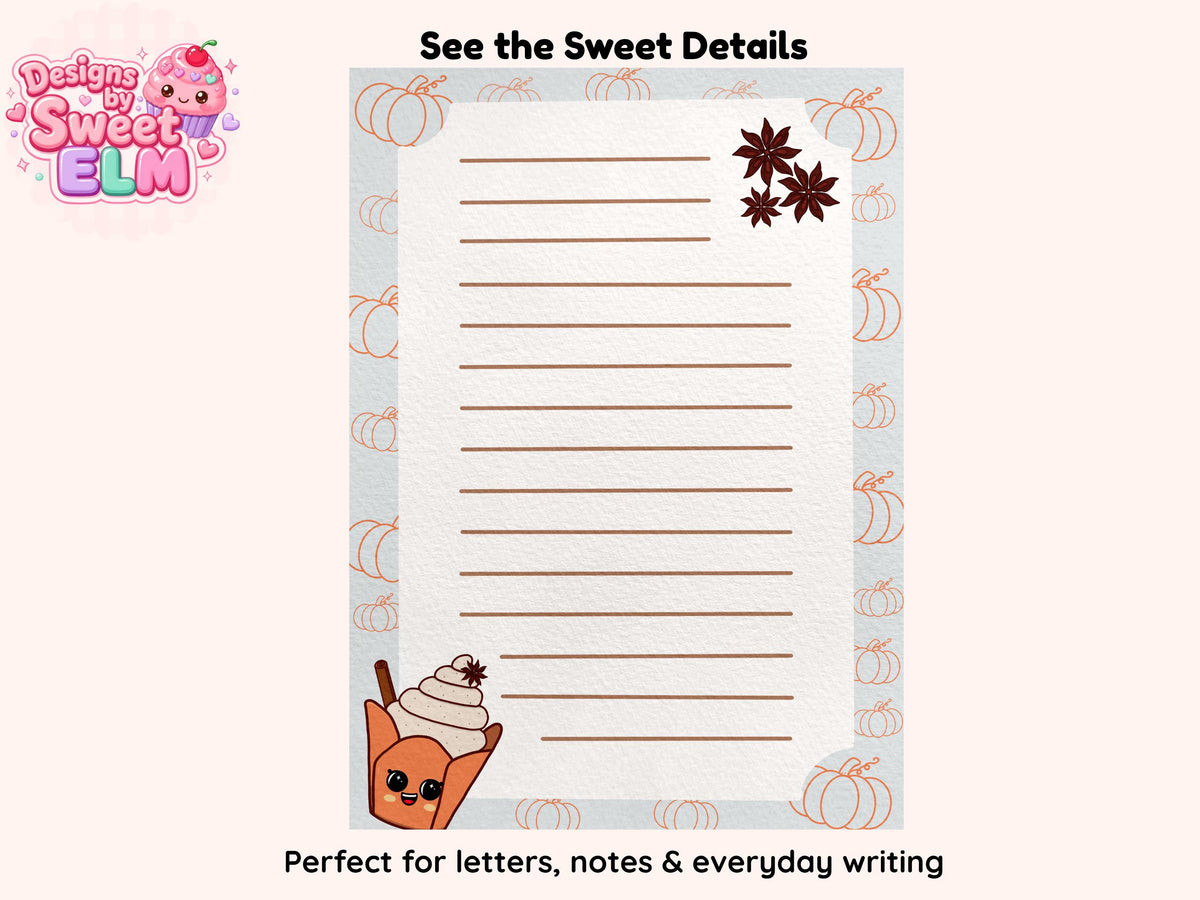 Pumpkin Spice Cupcake Printable Stationery