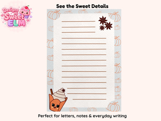 Pumpkin Spice Cupcake Printable Stationery