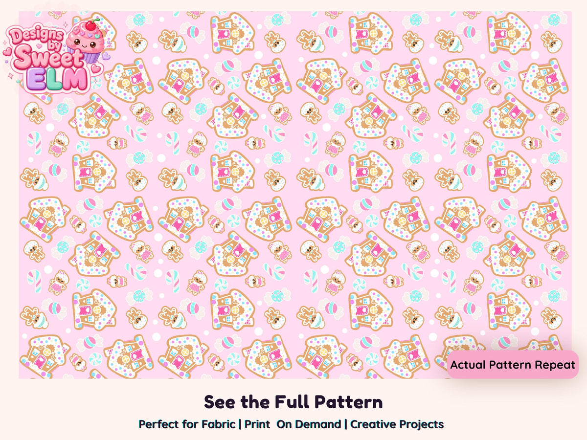 Gingerbread World Seamless Pattern