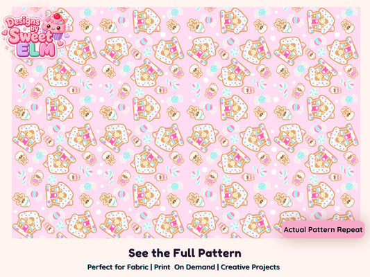 Gingerbread World Seamless Pattern