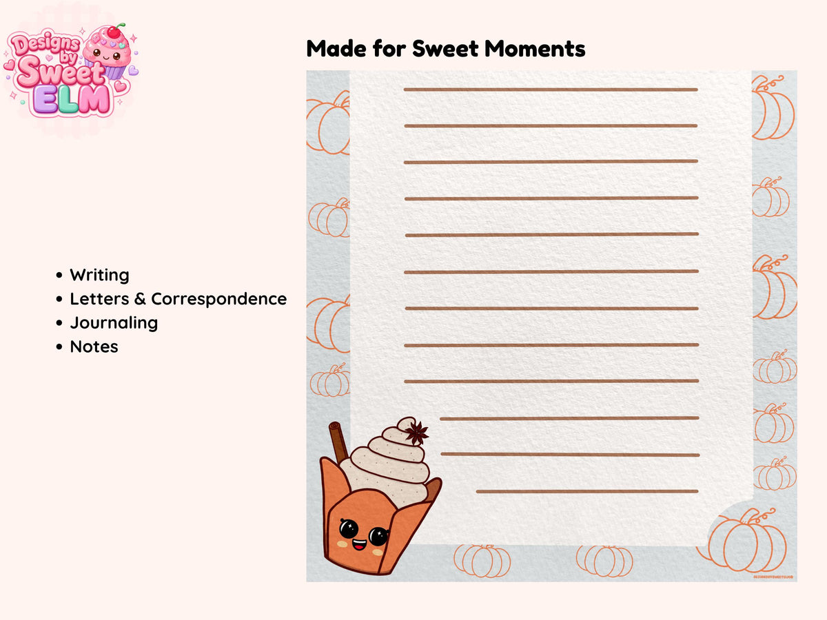 Pumpkin Spice Cupcake Printable Stationery
