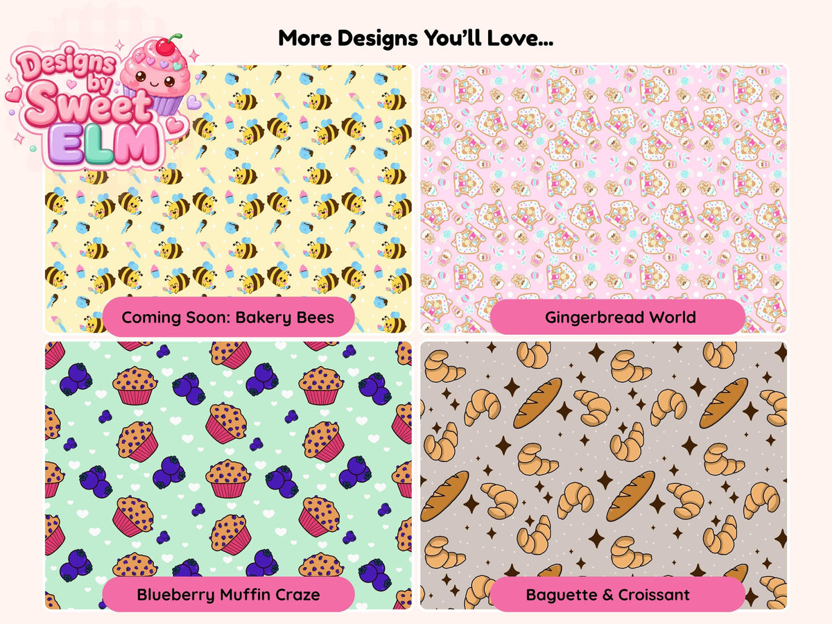Lemon Poppy Seed Muffin Seamless Pattern