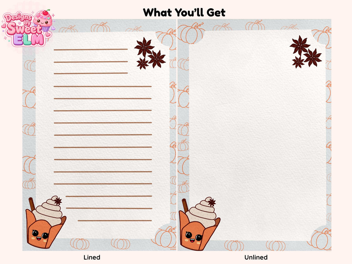 Pumpkin Spice Cupcake Printable Stationery