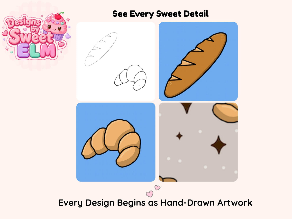 Croissant & Baguette Seamless Pattern